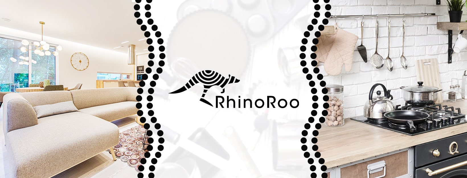 RhinoRoo Logo with Dining and Kitchen Pictured
